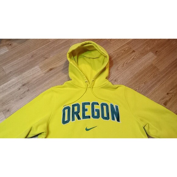 VINTAGE Oregon Ducks Nike Hoodie Large Adult Swoosh Fleece Spell Out Sweatshirt - Picture 3 of 16